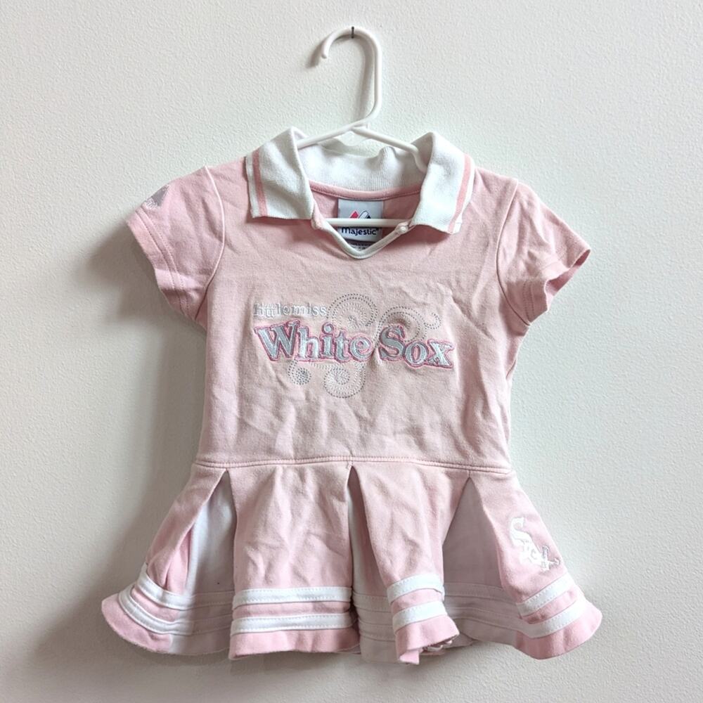 Majestic Chicago White Sox Dress Baby Girls Sz 18m Pink Baseball